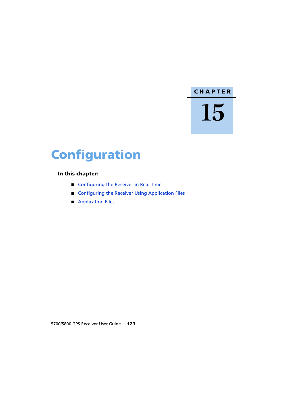 Configuration | Trimble Outdoors 5700/5800 User Manual | Page 135 / 208