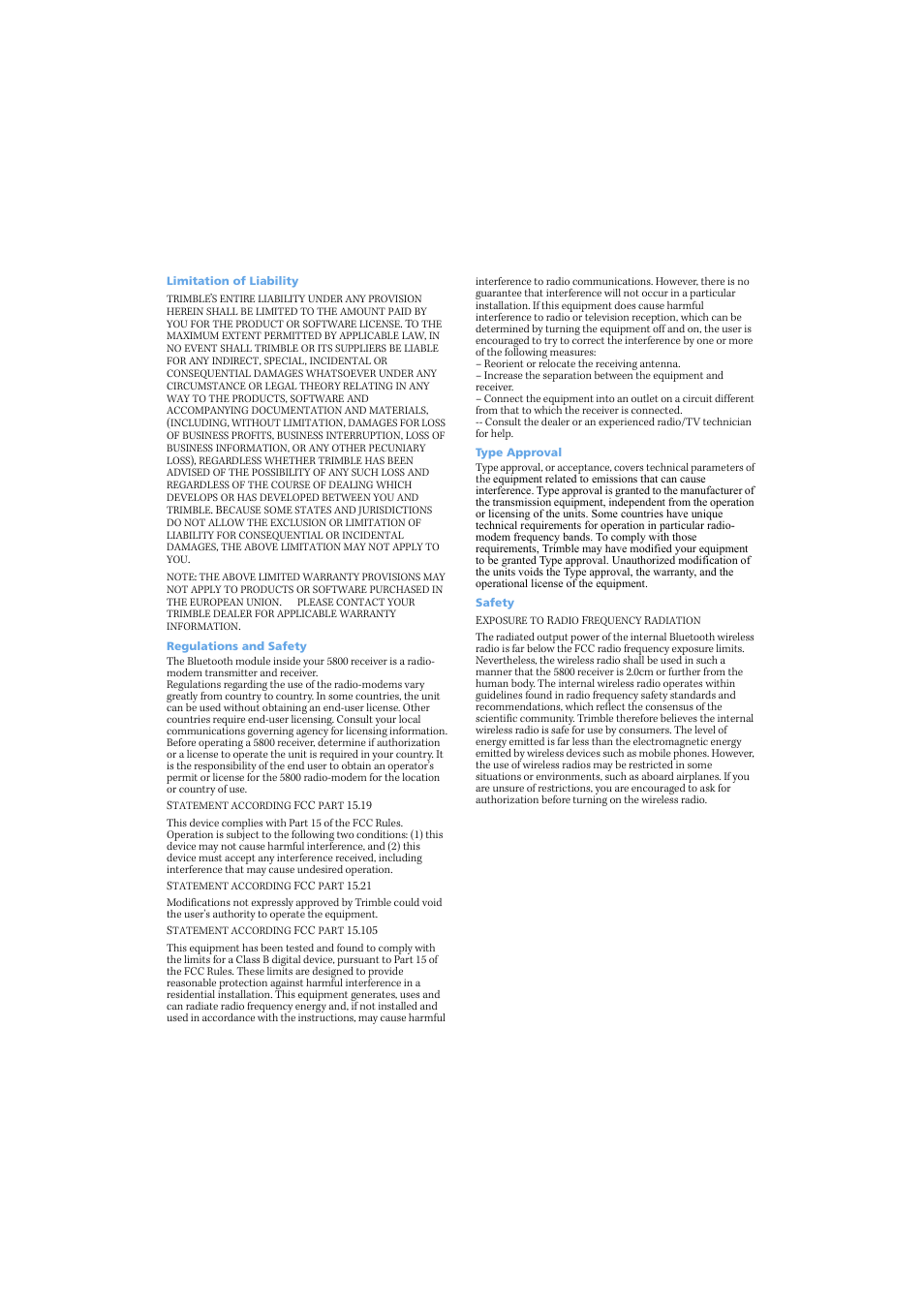 Trimble Outdoors 5700/5800 User Manual | Page 3 / 208