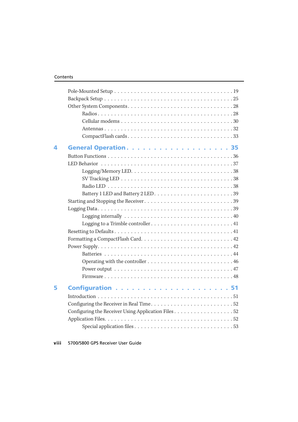Trimble Outdoors 5700/5800 User Manual | Page 8 / 208