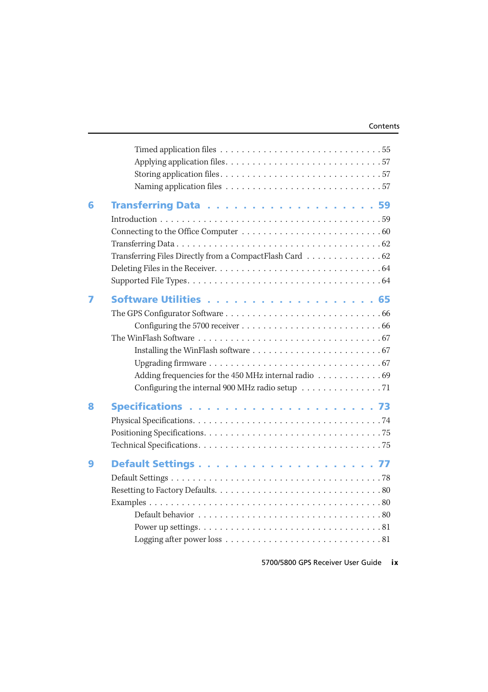 Trimble Outdoors 5700/5800 User Manual | Page 9 / 208