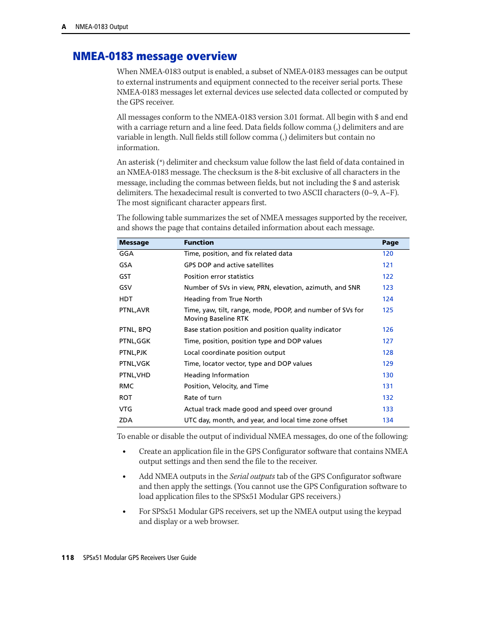 Nmea-0183 message overview | Trimble Outdoors SPSX51 User Manual | Page 120 / 188