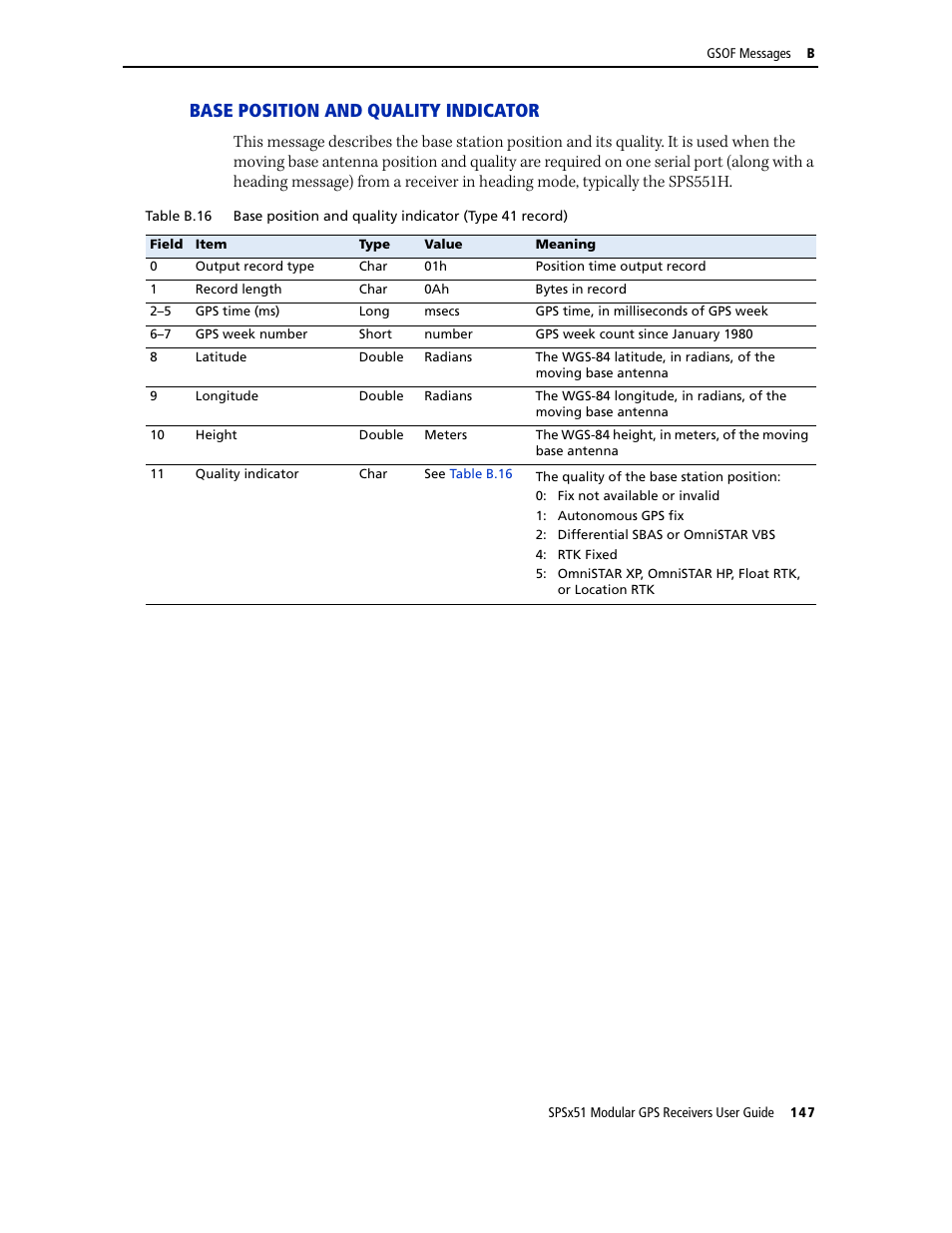 Base position and quality indicator | Trimble Outdoors SPSX51 User Manual | Page 149 / 188