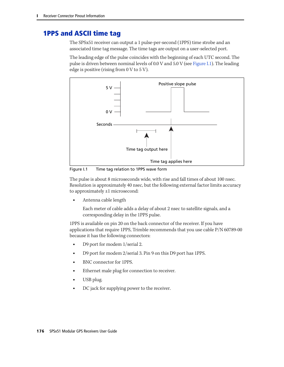 1pps and ascii time tag | Trimble Outdoors SPSX51 User Manual | Page 178 / 188