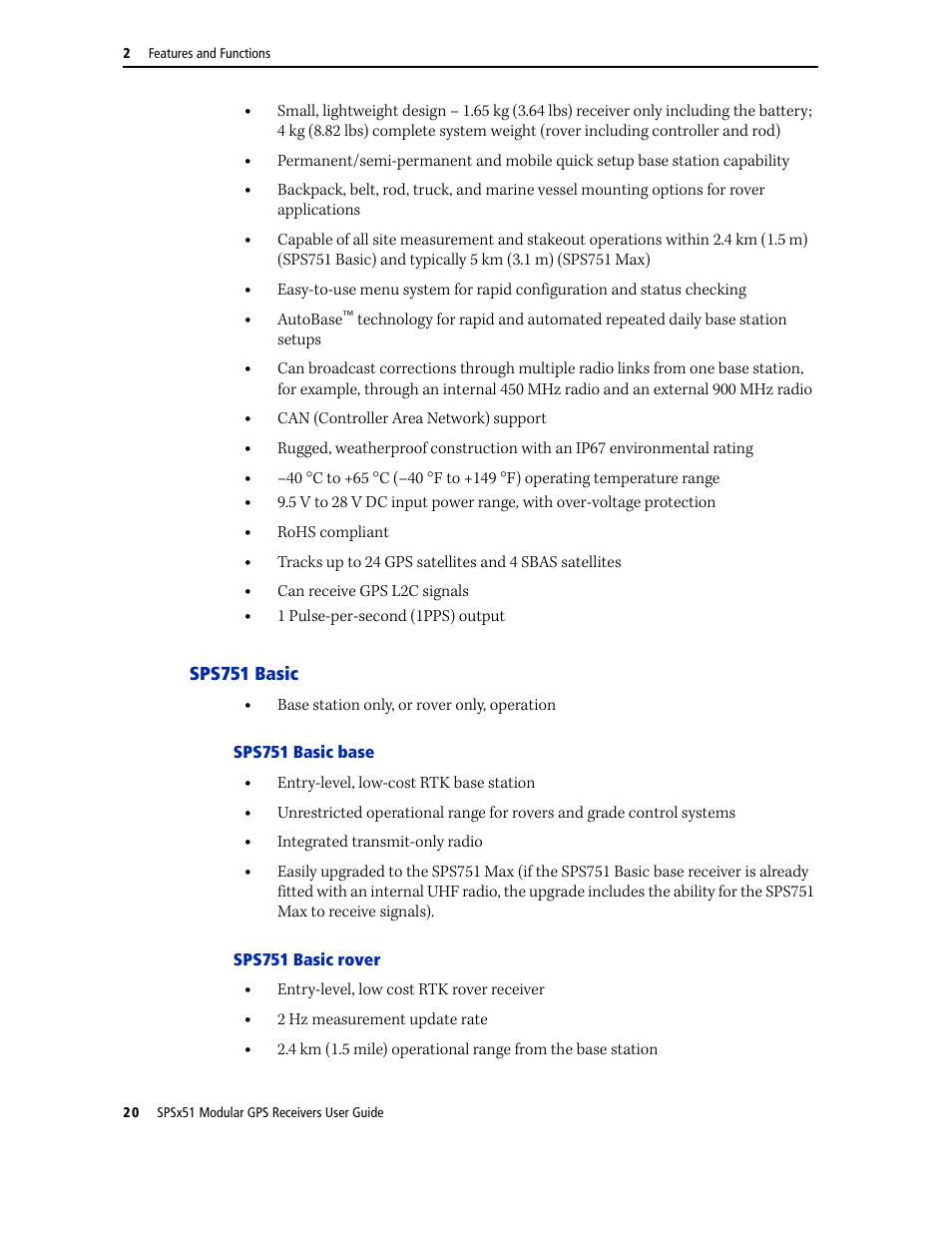 Sps751 basic | Trimble Outdoors SPSX51 User Manual | Page 22 / 188