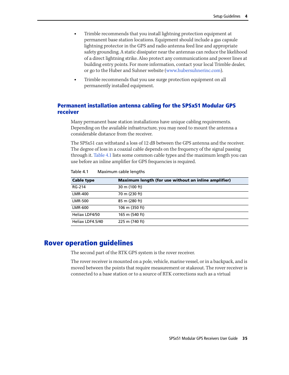 Rover operation guidelines | Trimble Outdoors SPSX51 User Manual | Page 37 / 188