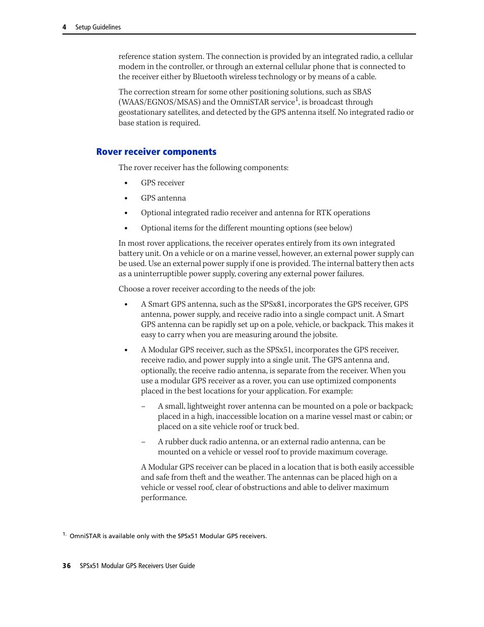 Rover receiver components | Trimble Outdoors SPSX51 User Manual | Page 38 / 188
