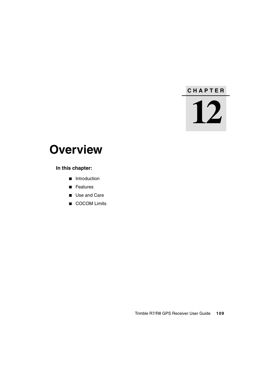 Overview | Trimble Outdoors R7 User Manual | Page 121 / 222