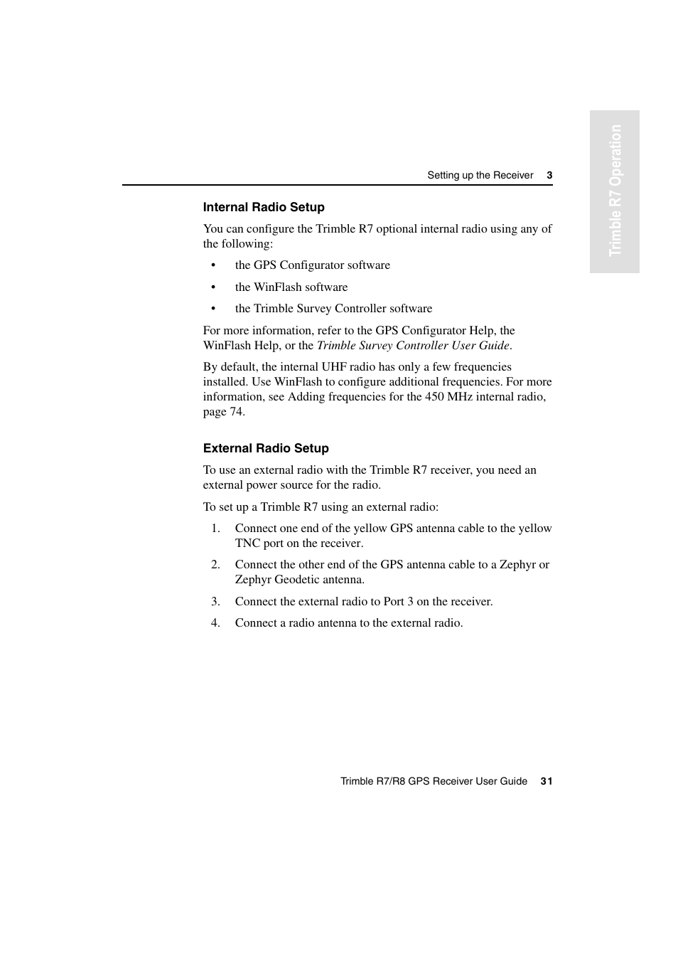 Tr imble r7 operation | Trimble Outdoors R7 User Manual | Page 43 / 222