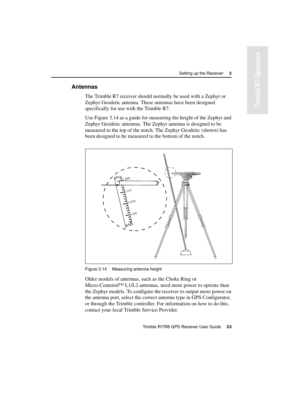 Antennas, Tr imble r7 operation | Trimble Outdoors R7 User Manual | Page 47 / 222