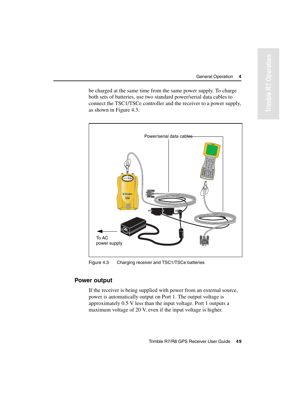 Power output, Tr imble r7 operation | Trimble Outdoors R7 User Manual | Page 61 / 222