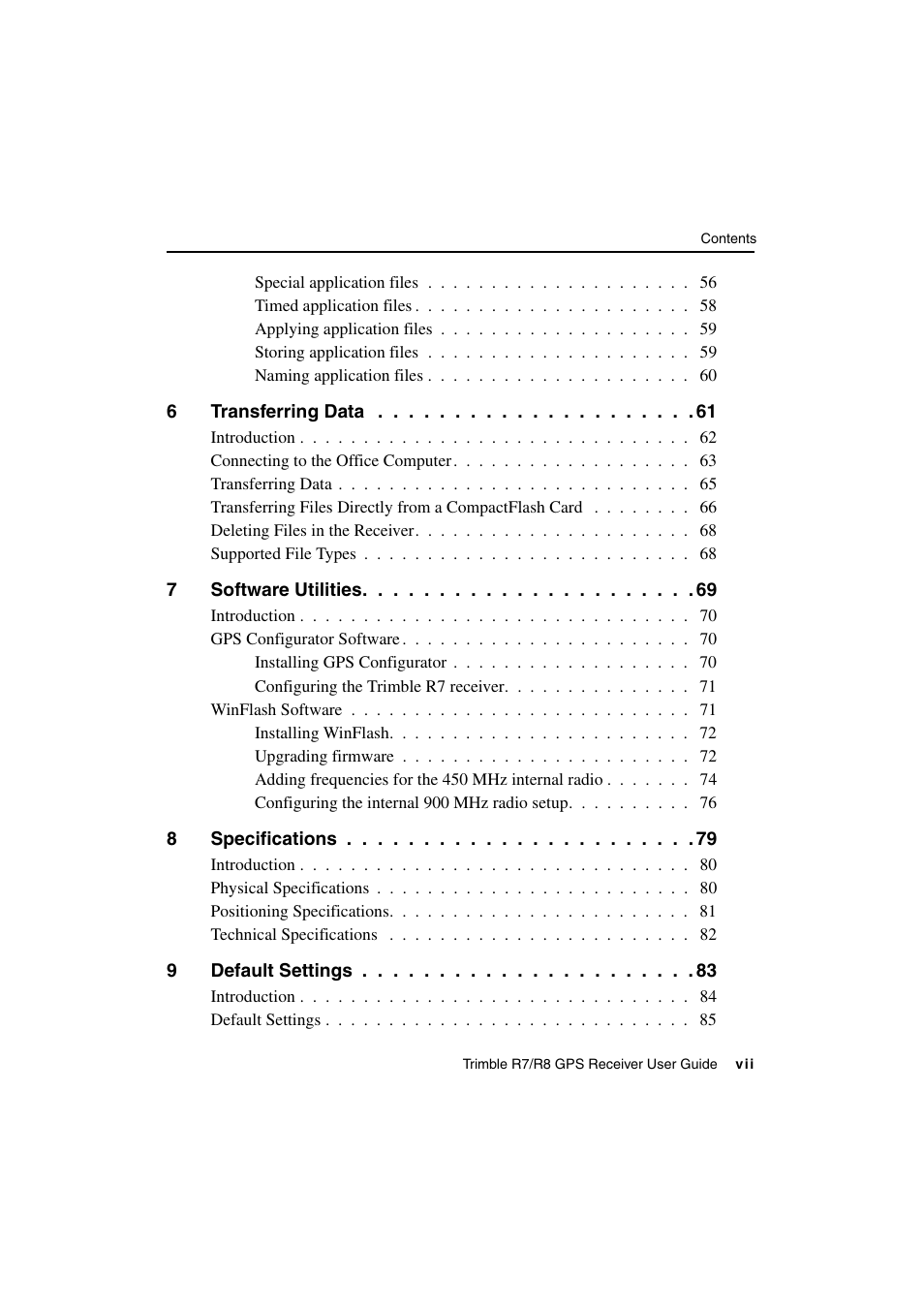 Trimble Outdoors R7 User Manual | Page 7 / 222