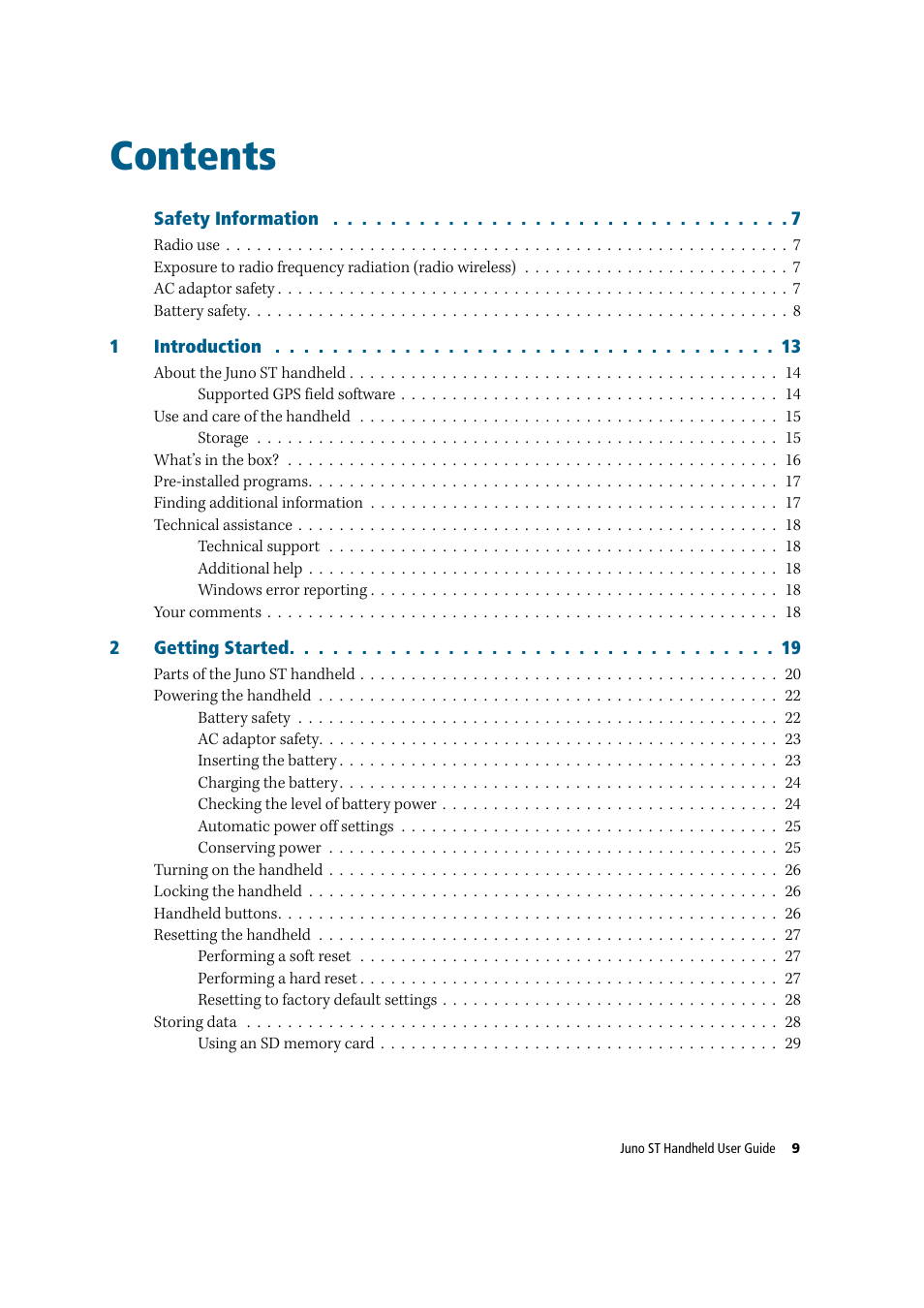 Trimble Outdoors JUNO ST handheld User Manual | Page 11 / 82