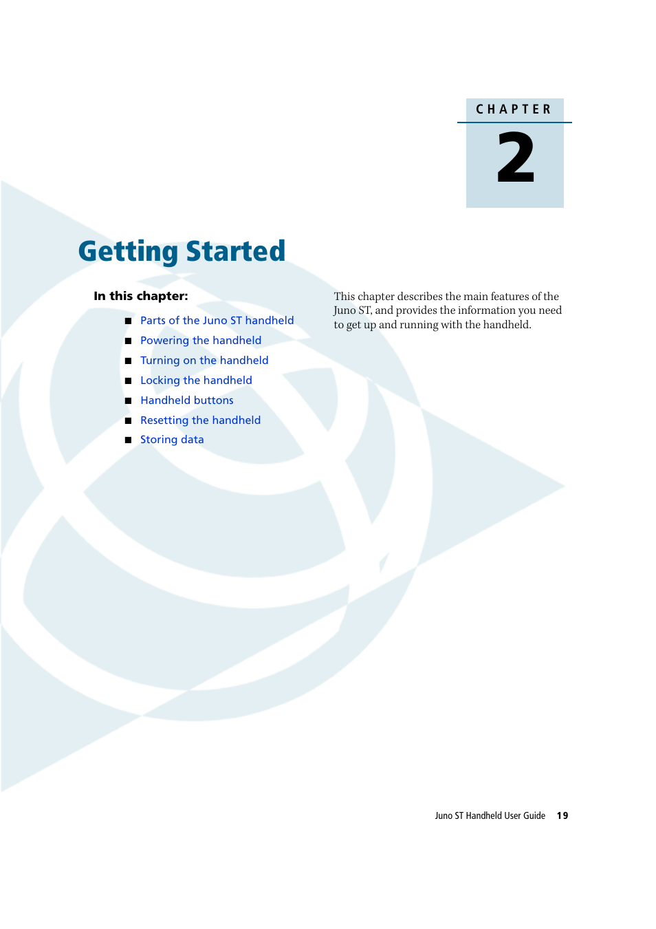 Getting started | Trimble Outdoors JUNO ST handheld User Manual | Page 21 / 82