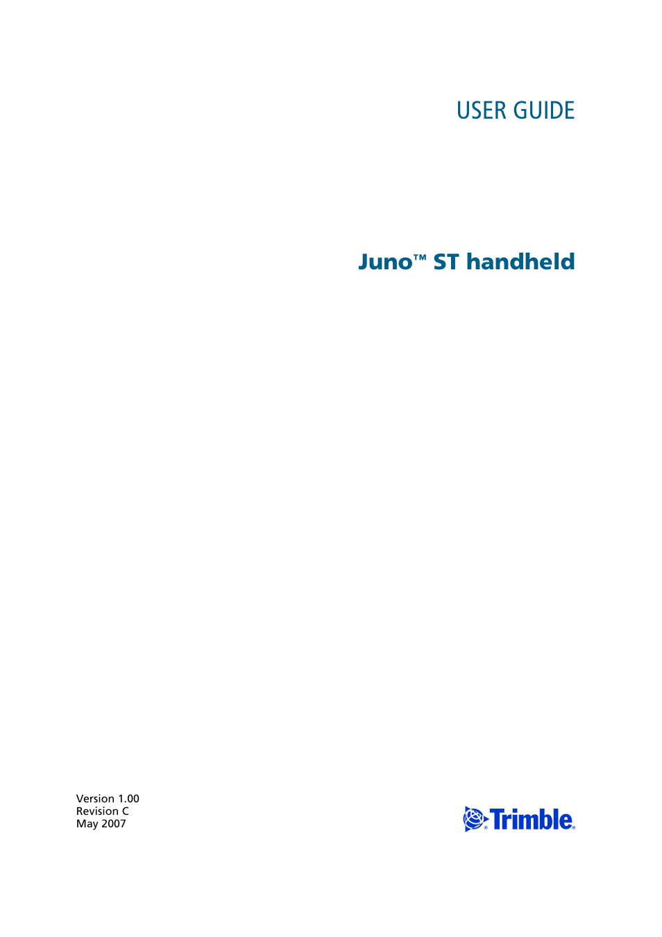User guide | Trimble Outdoors JUNO ST handheld User Manual | Page 3 / 82