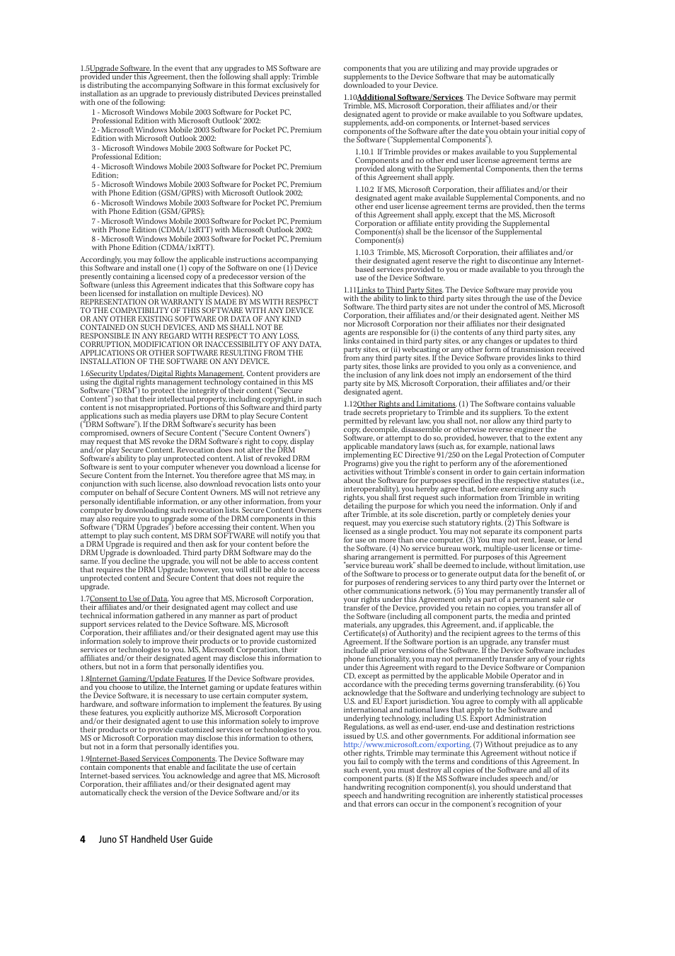 Trimble Outdoors JUNO ST handheld User Manual | Page 6 / 82