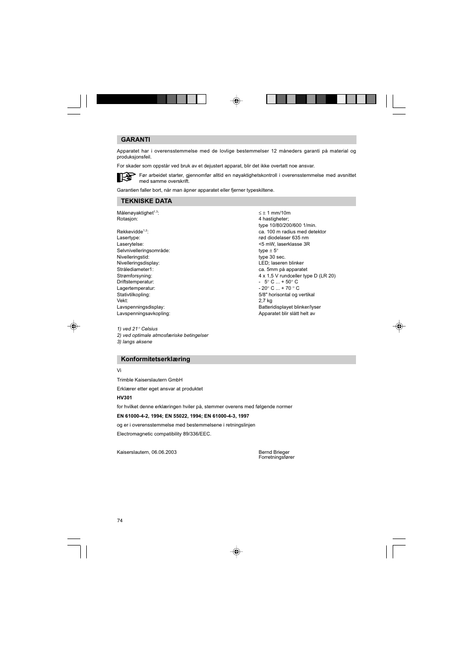 Trimble Outdoors HV301 User Manual | Page 71 / 94