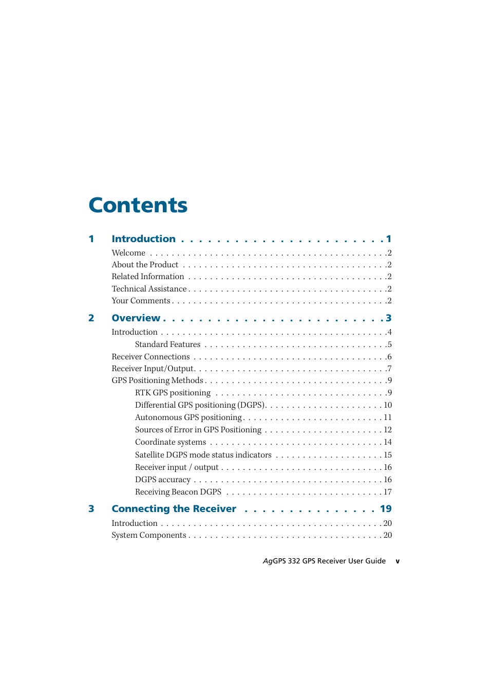 Trimble Outdoors AgGPS 332 User Manual | Page 7 / 126
