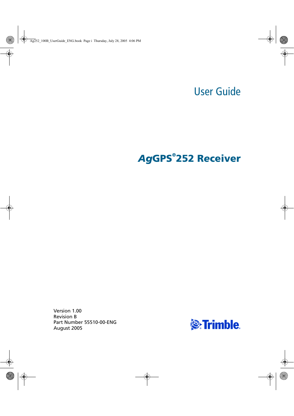 Trimble Outdoors AgGPS 252 User Manual | 72 pages