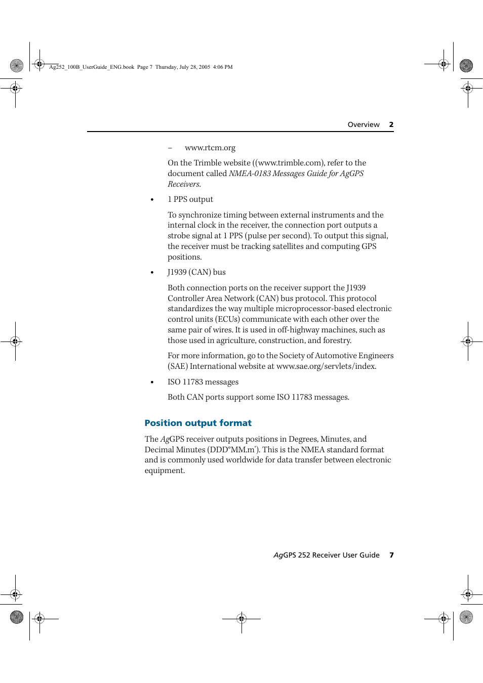 Trimble Outdoors AgGPS 252 User Manual | Page 13 / 72