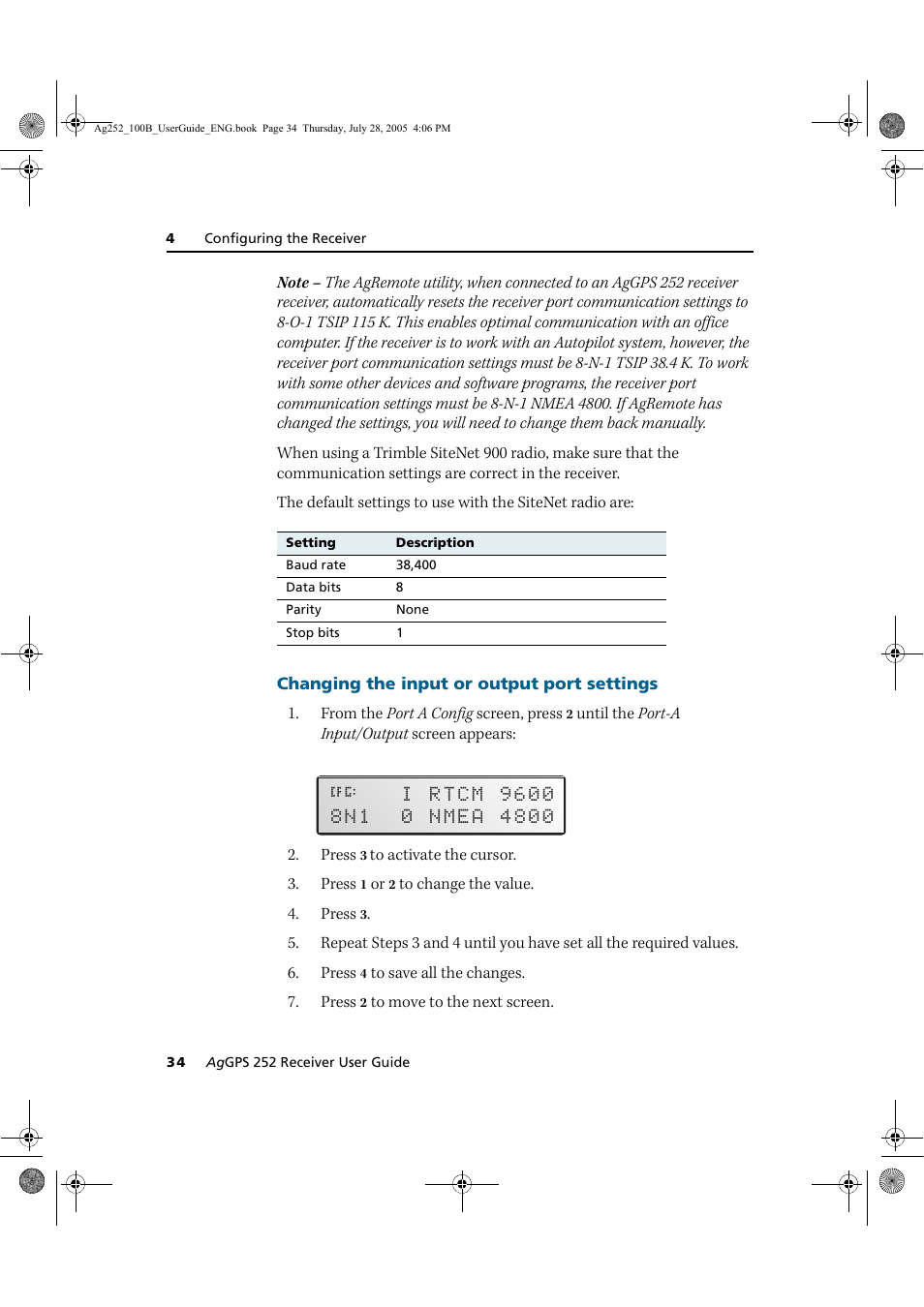 Trimble Outdoors AgGPS 252 User Manual | Page 40 / 72