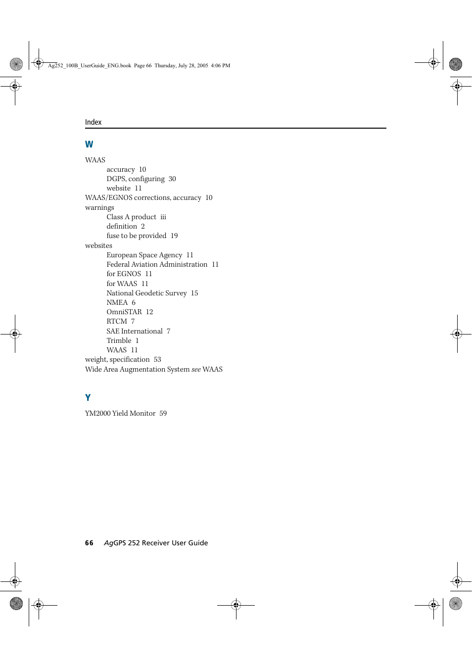 Trimble Outdoors AgGPS 252 User Manual | Page 72 / 72