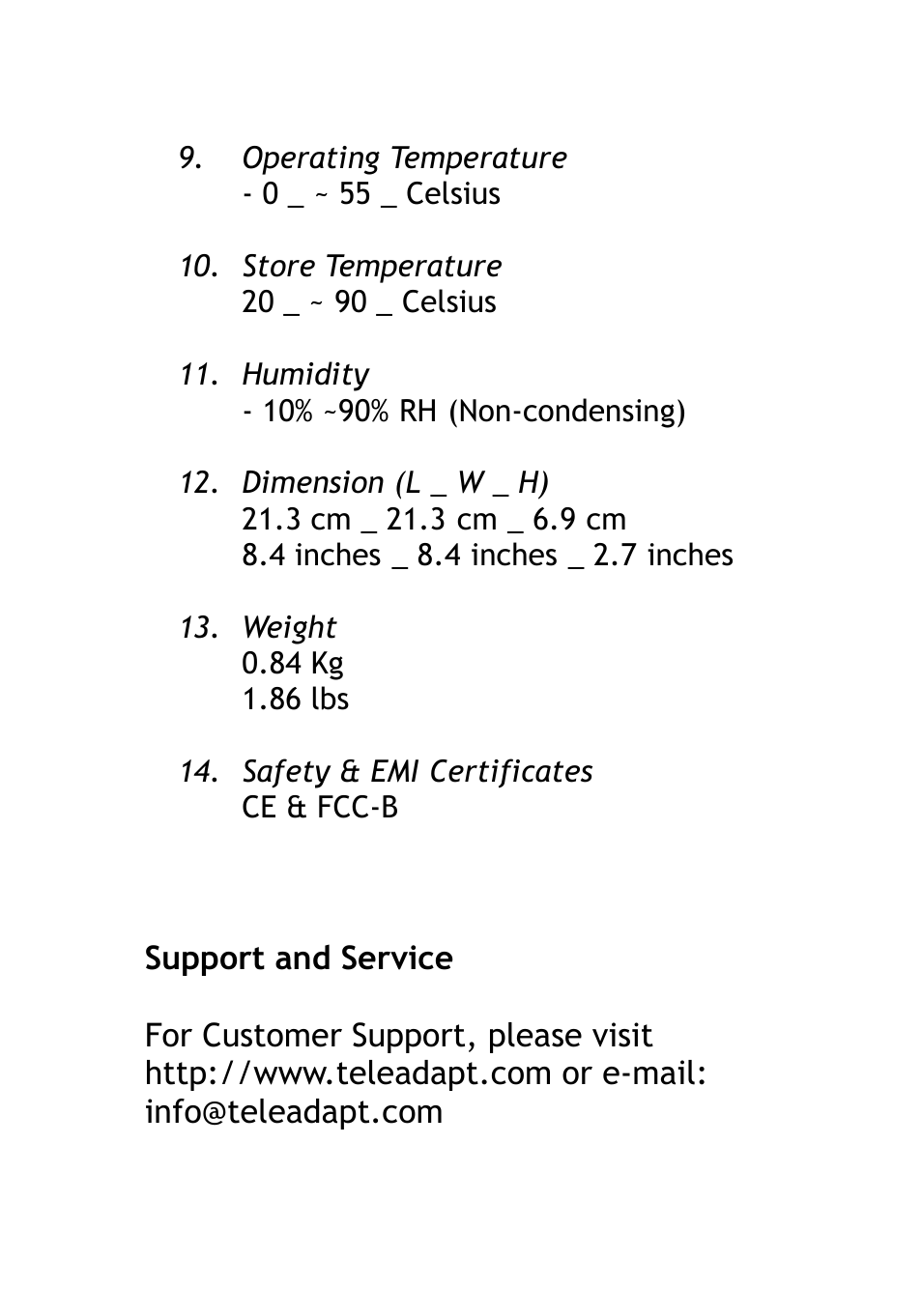 TeleAdapt TA-6500 User Manual | Page 11 / 16