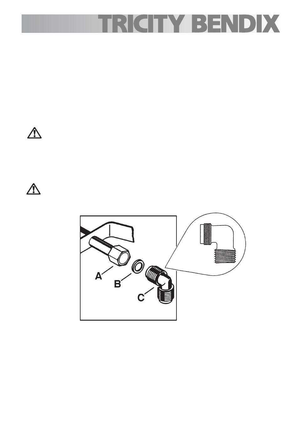 Gas connection | Tricity Bendix TBG700 User Manual | Page 17 / 32