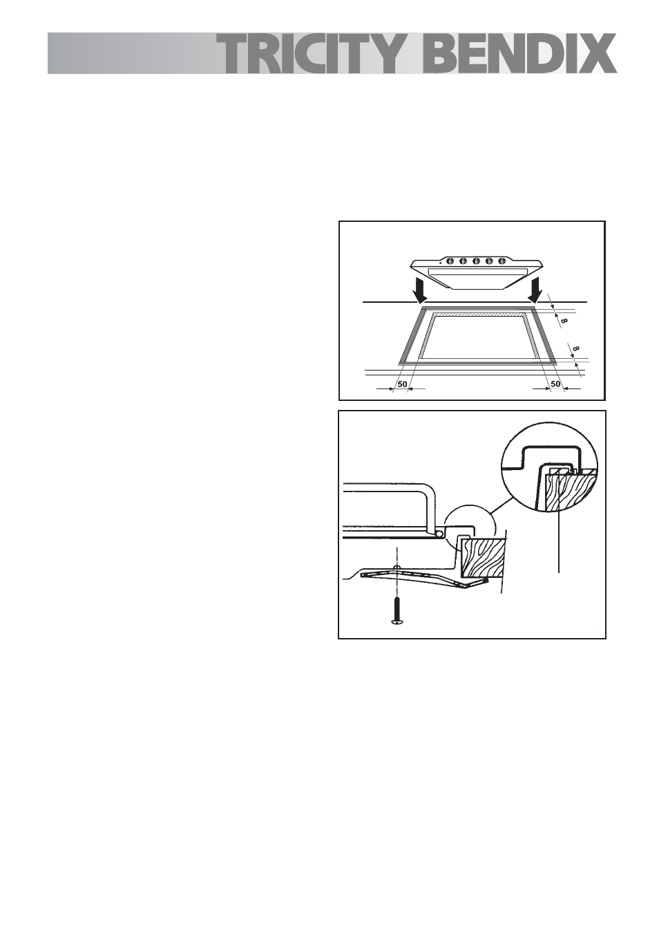 Fitting the hob into the worktop | Tricity Bendix TBG700 User Manual | Page 20 / 32