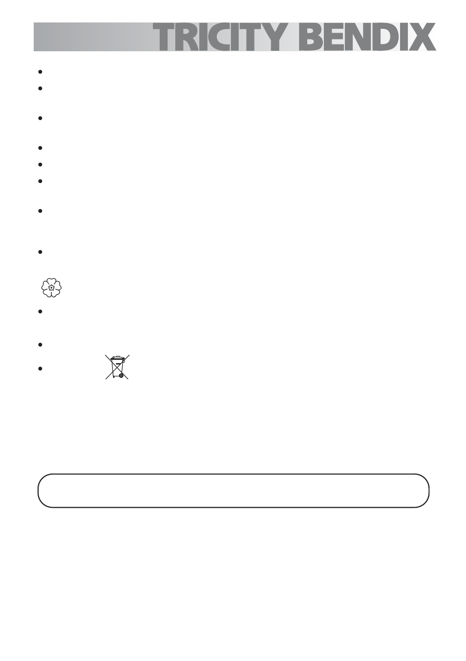 Service, Environmental information | Tricity Bendix TBG700 User Manual | Page 5 / 32