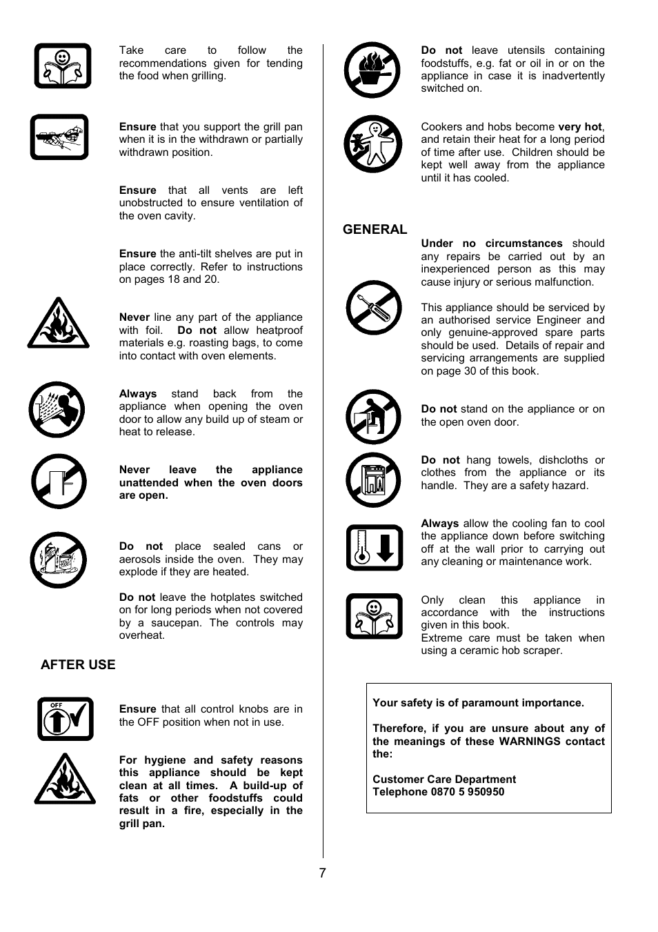 After use, General | Tricity Bendix SIE524 User Manual | Page 7 / 32