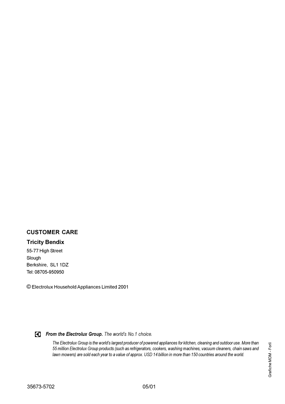 Tricity Bendix TBS 613 User Manual | Page 18 / 18