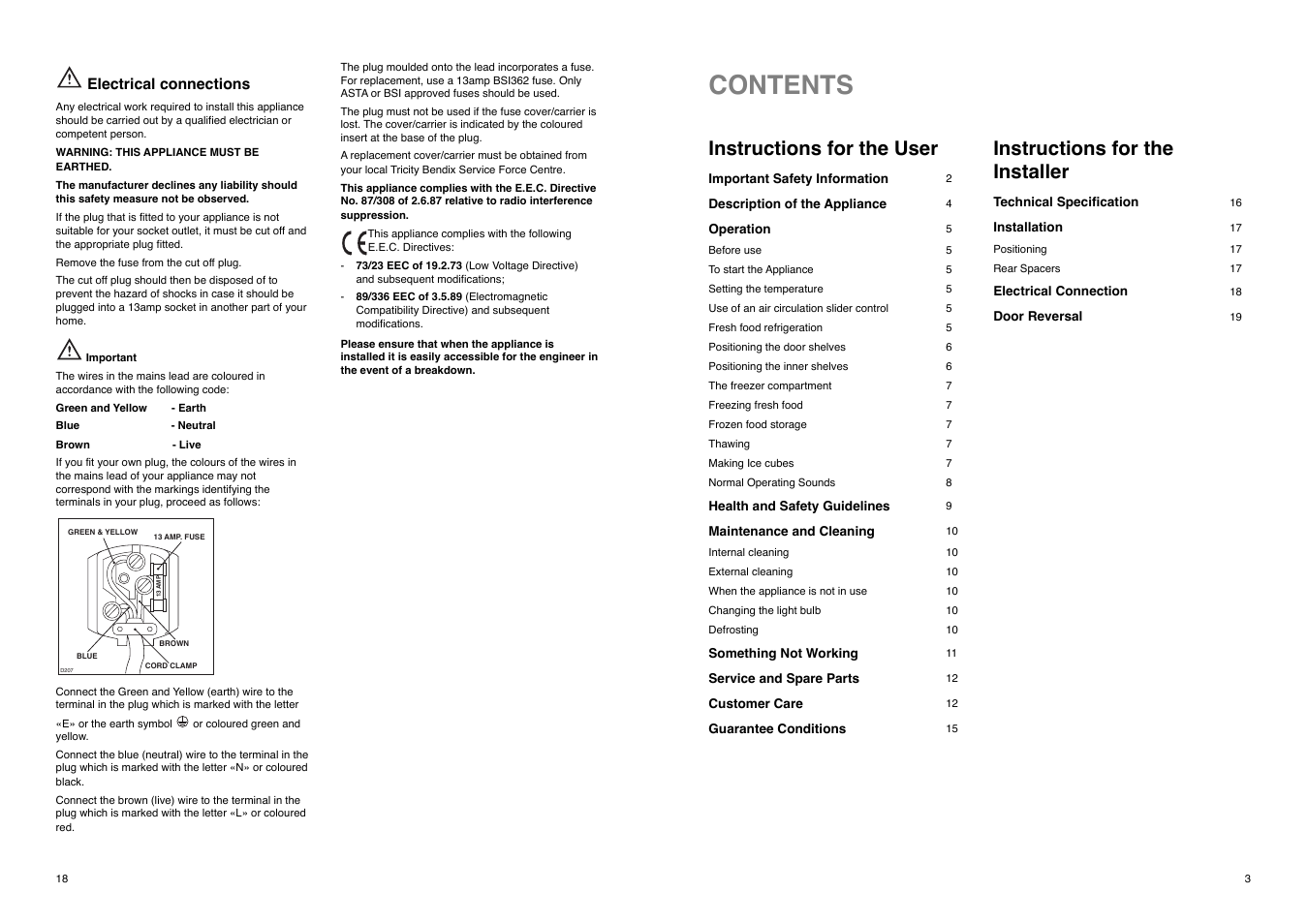 Tricity Bendix TB 112 FF User Manual | Page 18 / 20