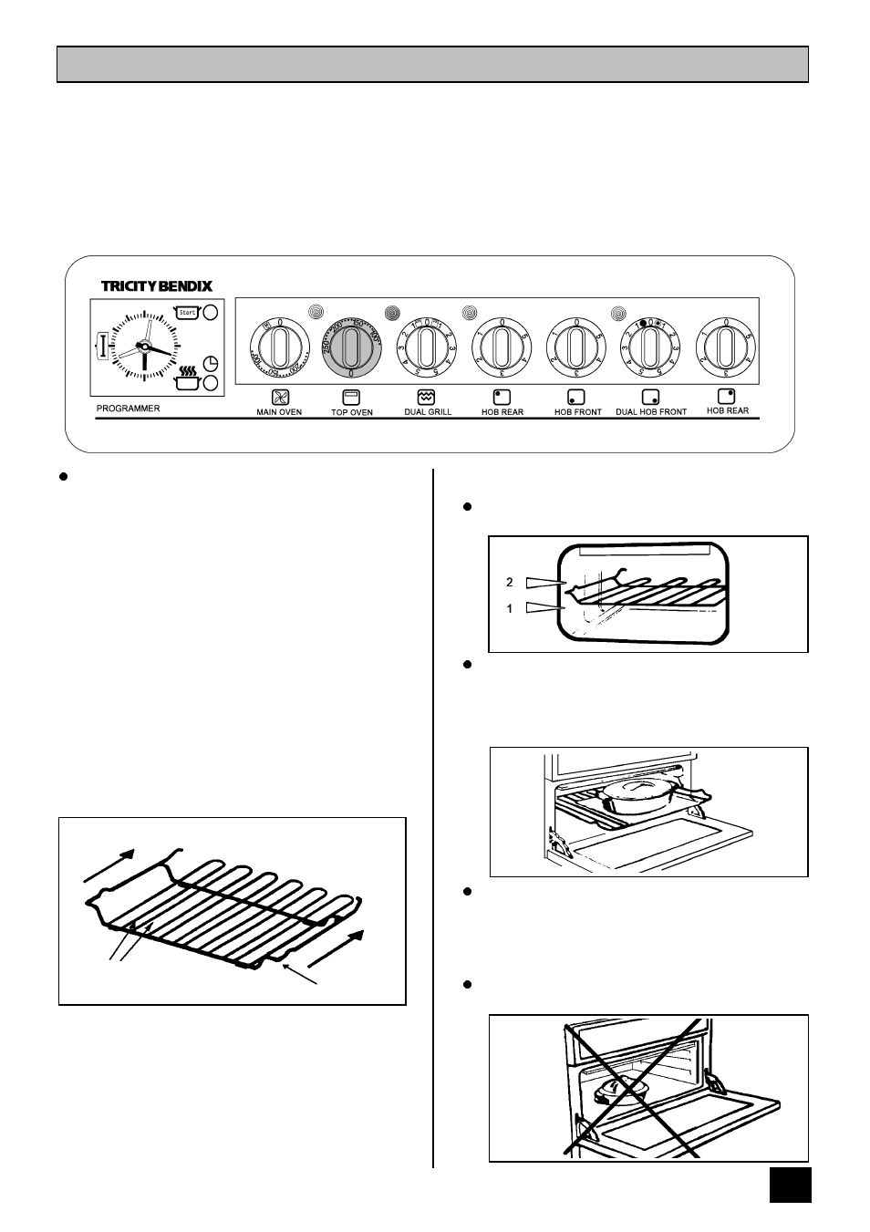 The top oven (sb 430 only) | Tricity Bendix SB 420 User Manual | Page 19 / 36