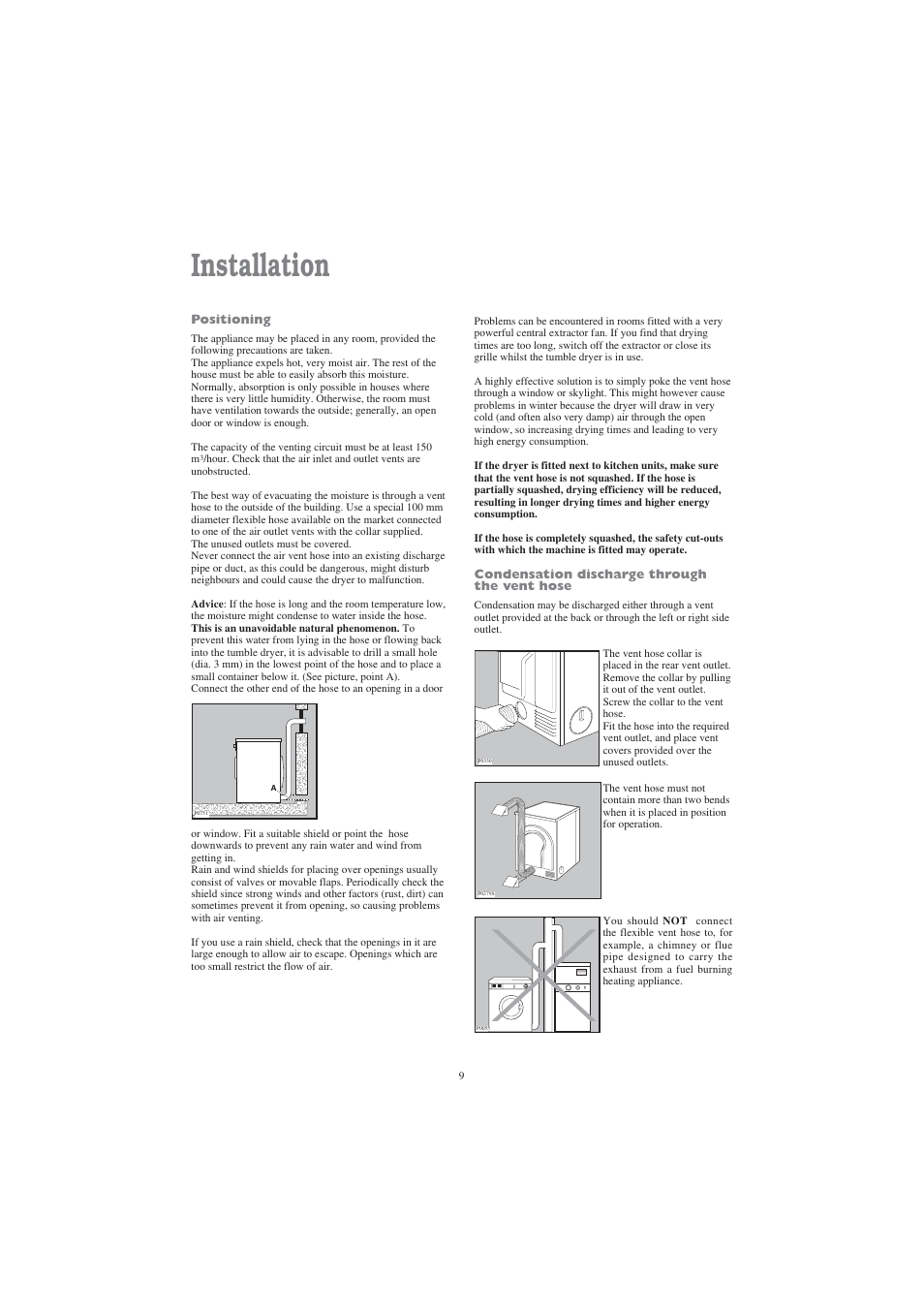 Installation | Tricity Bendix TM 210 W User Manual | Page 9 / 12