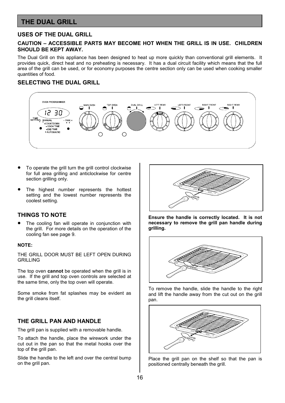 The dual grill | Tricity Bendix SIE531 User Manual | Page 16 / 32