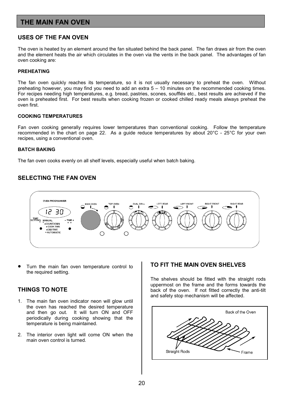 The main fan oven | Tricity Bendix SIE531 User Manual | Page 20 / 32