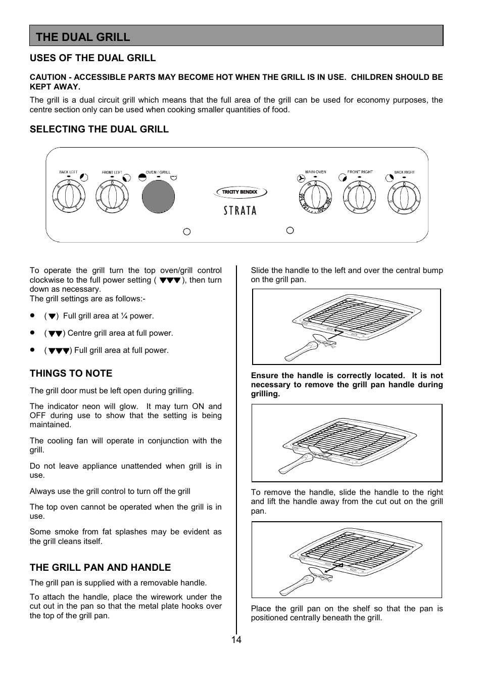 The dual grill | Tricity Bendix CSE500 User Manual | Page 14 / 32