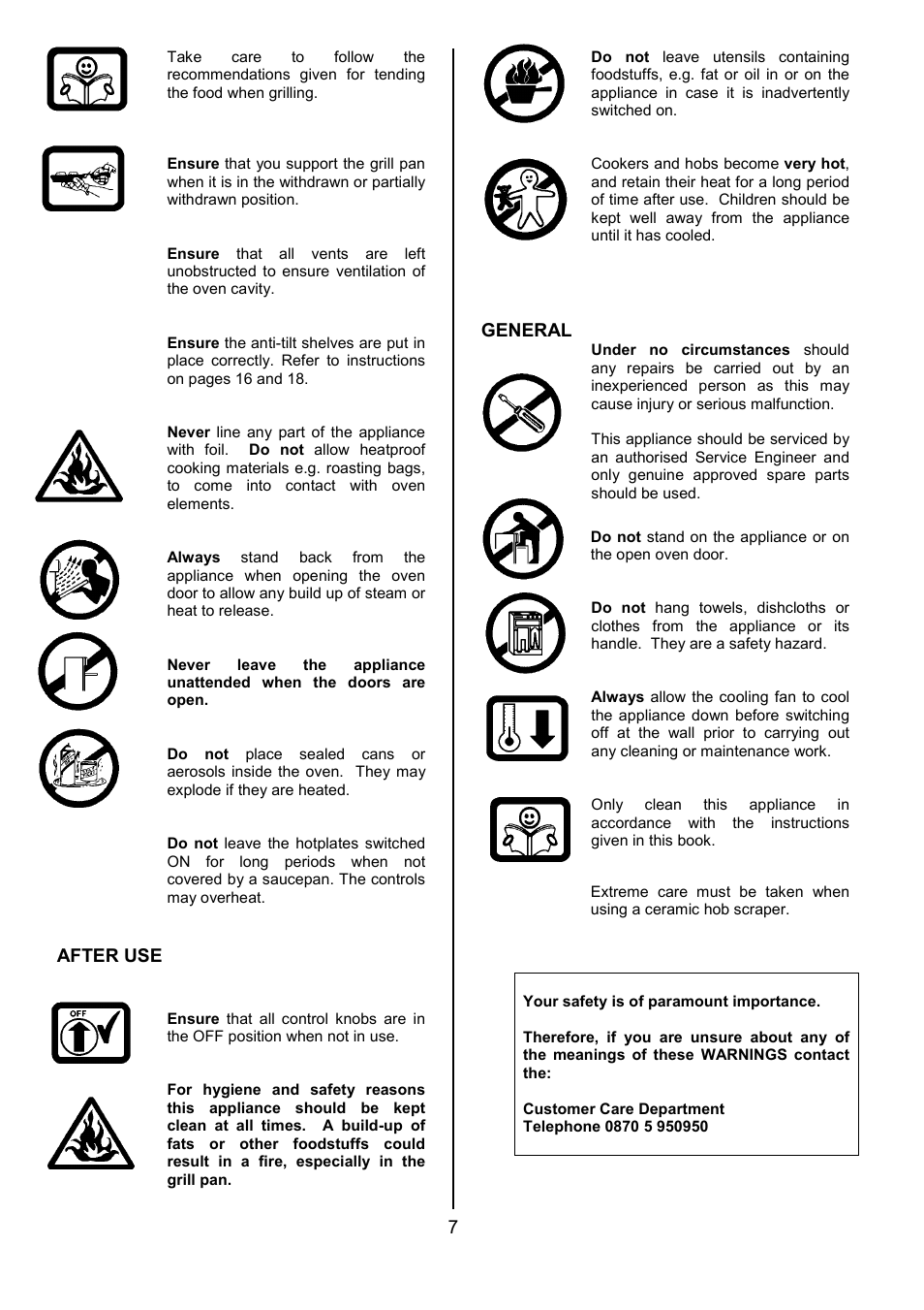 After use, General | Tricity Bendix CSE500 User Manual | Page 7 / 32