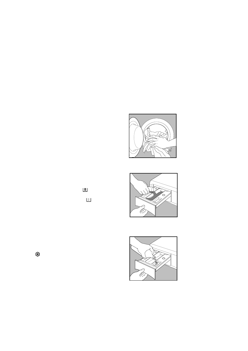 Operating sequence, Load the laundry, Measure out the detergent | Measure out the fabric softener | Tricity Bendix CWD 1010 User Manual | Page 8 / 32