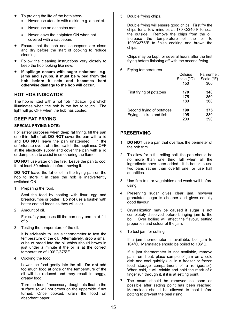 Tricity Bendix DSIE502 User Manual | Page 15 / 32