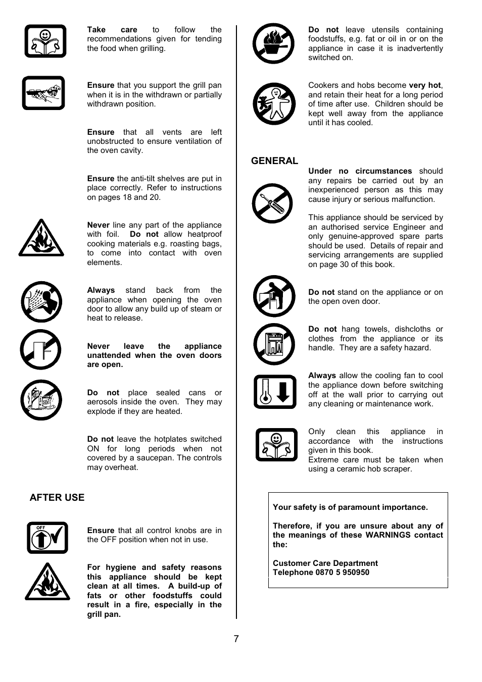 After use, General | Tricity Bendix DSIE502 User Manual | Page 7 / 32