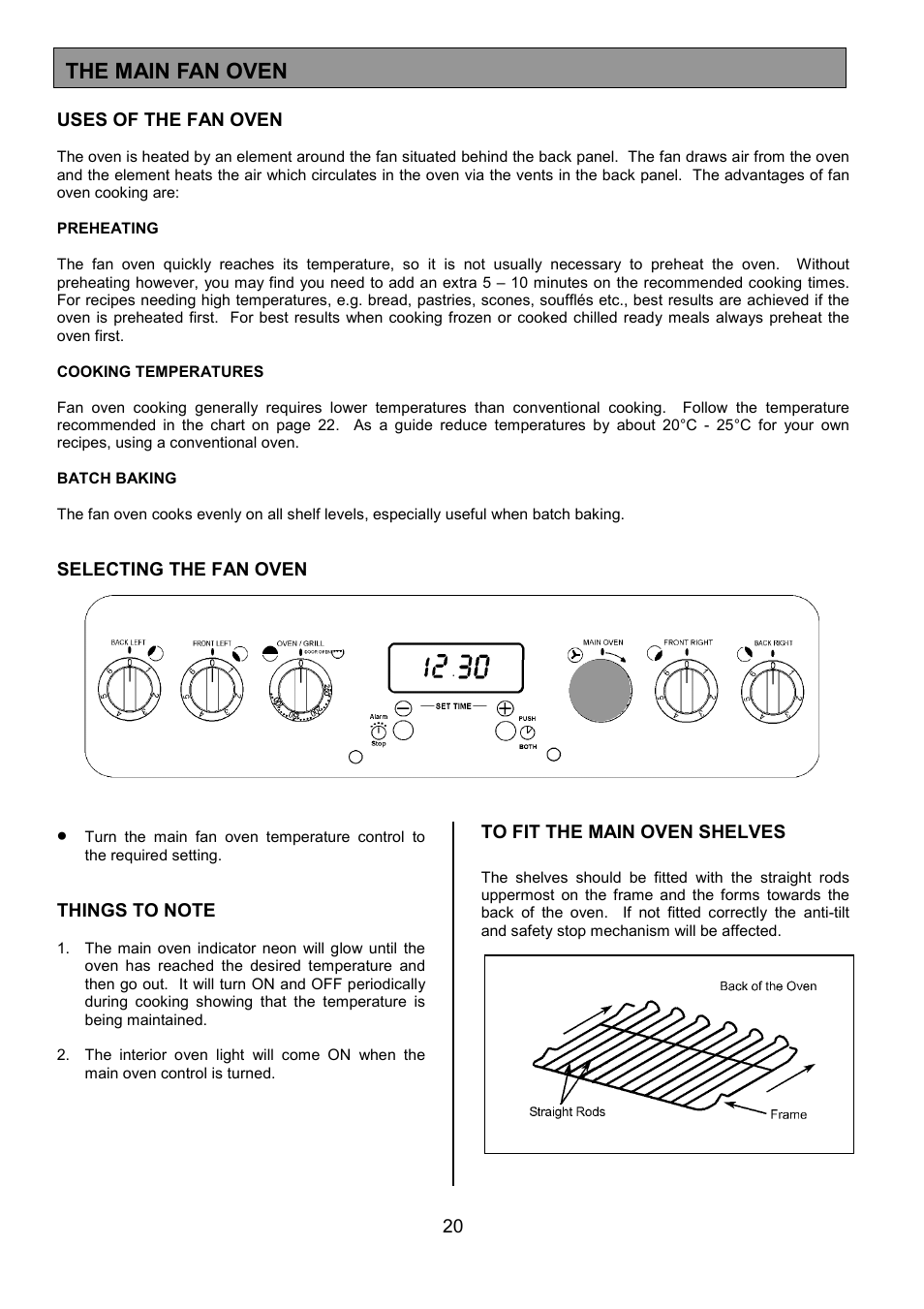 The main fan oven | Tricity Bendix SIE553 User Manual | Page 20 / 32