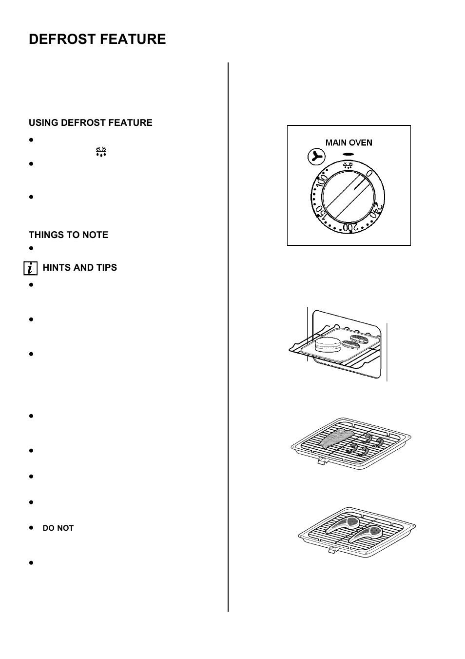 Defrost feature | Tricity Bendix SE501 User Manual | Page 16 / 28