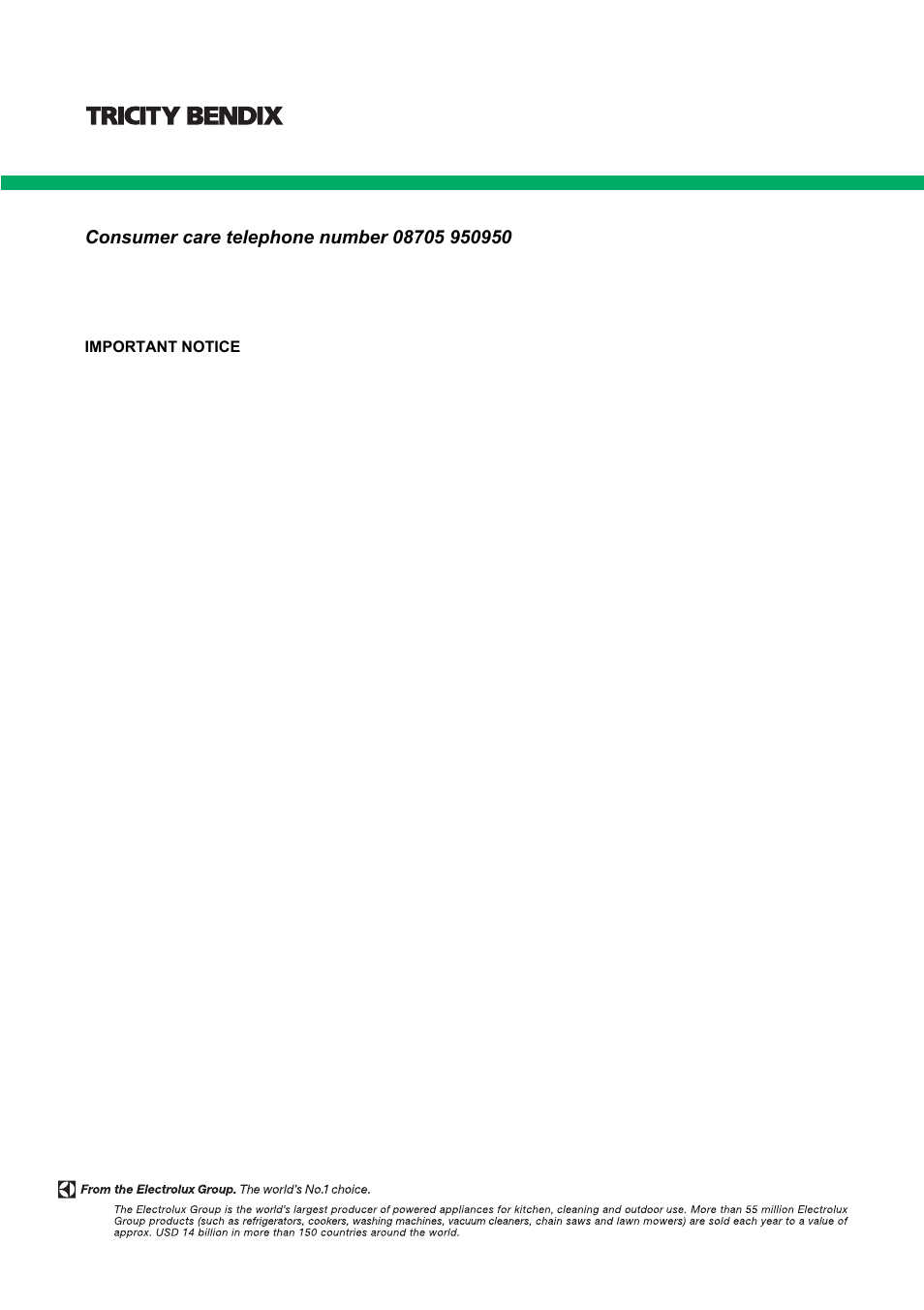 Tricity Bendix SE501 User Manual | Page 28 / 28