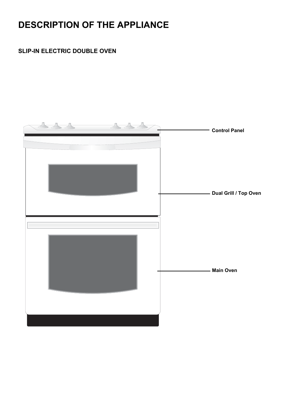 Description of the appliance | Tricity Bendix SE501 User Manual | Page 4 / 28