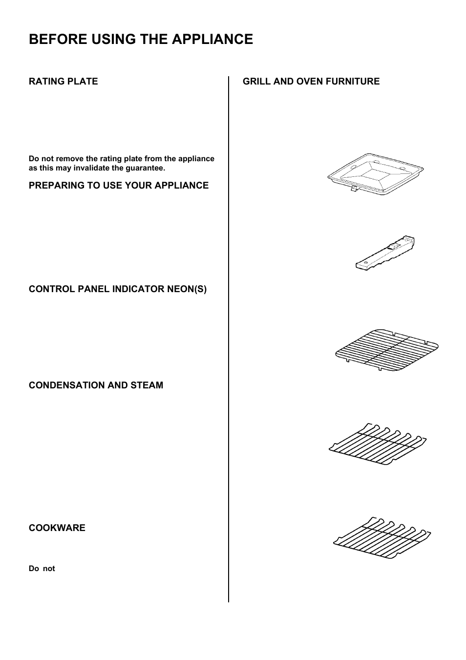 Before using the appliance | Tricity Bendix SE501 User Manual | Page 6 / 28