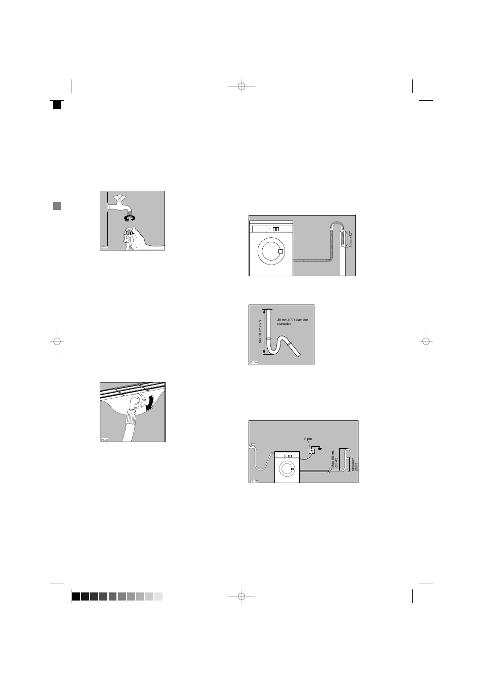 Water inlet, Water drainage | Tricity Bendix AW 1560 W User Manual | Page 25 / 28