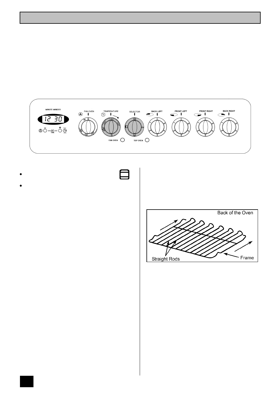 The top oven | Tricity Bendix RE60GC User Manual | Page 18 / 36
