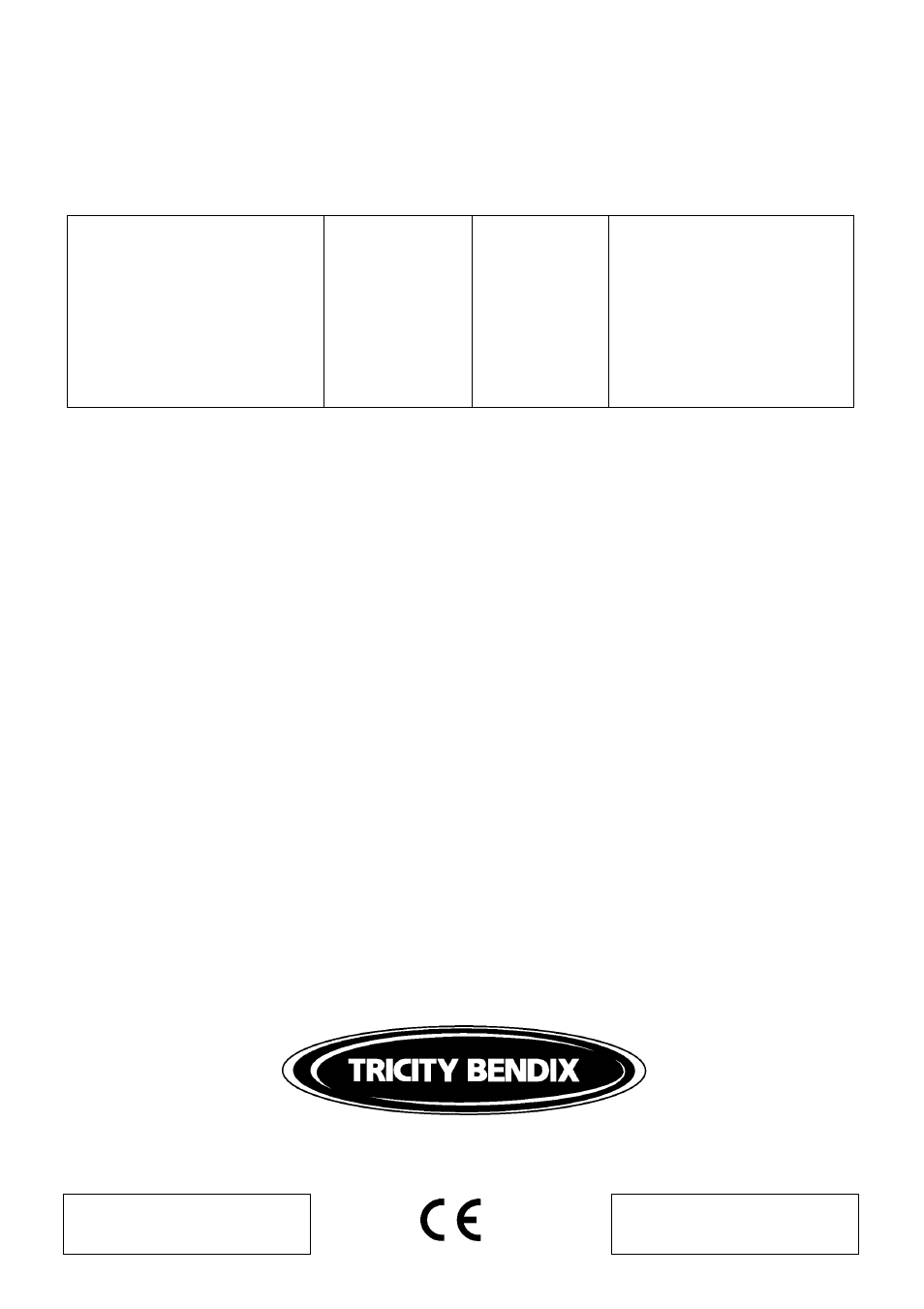 Rating plate reference | Tricity Bendix RE60GC User Manual | Page 36 / 36