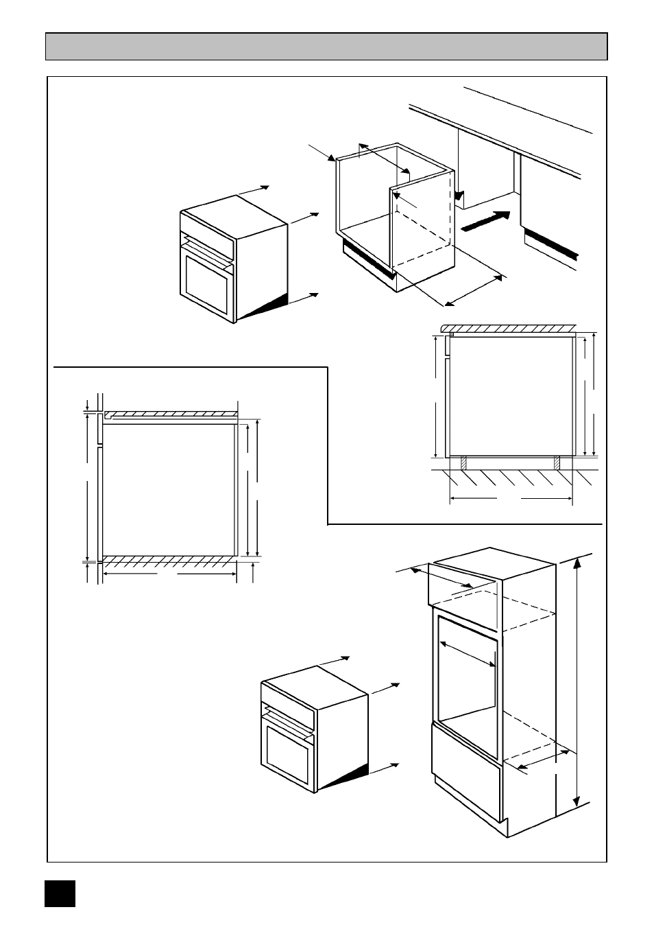 Recommended cabinet dimensions (in millimetres) | Tricity Bendix SUSSEX User Manual | Page 10 / 44